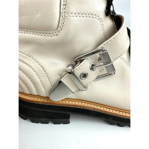Marc Fisher LTD Indre Leather Hiking Boot Ivory Women's Size 9 - Picture 7 of 12